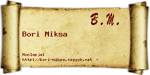 Bori Miksa névjegykártya