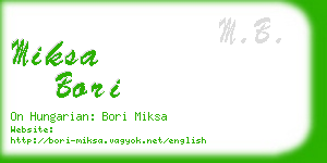 miksa bori business card